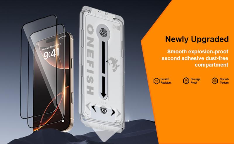 One Fish Screen Protector 2 Pack for iPhone,Samsung,  Protection of Privacy, Dust Protection for Earpiece,Crystal Clear, Easy Installation..