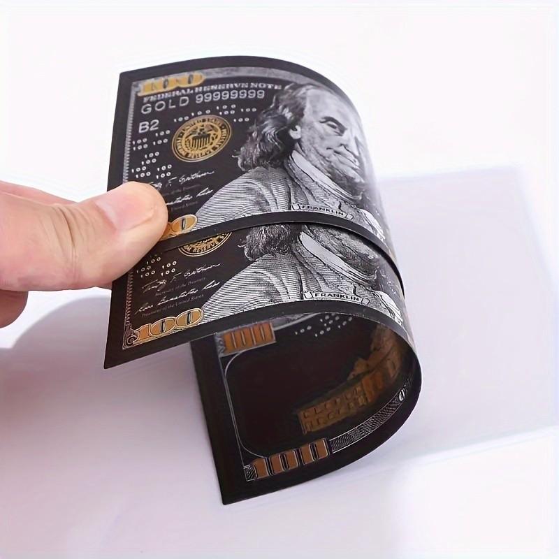 2pcs Golden Foil $100 Plastic Banknote, New Design, Ideal for Collectors & Decorative Use, High-Quality Material