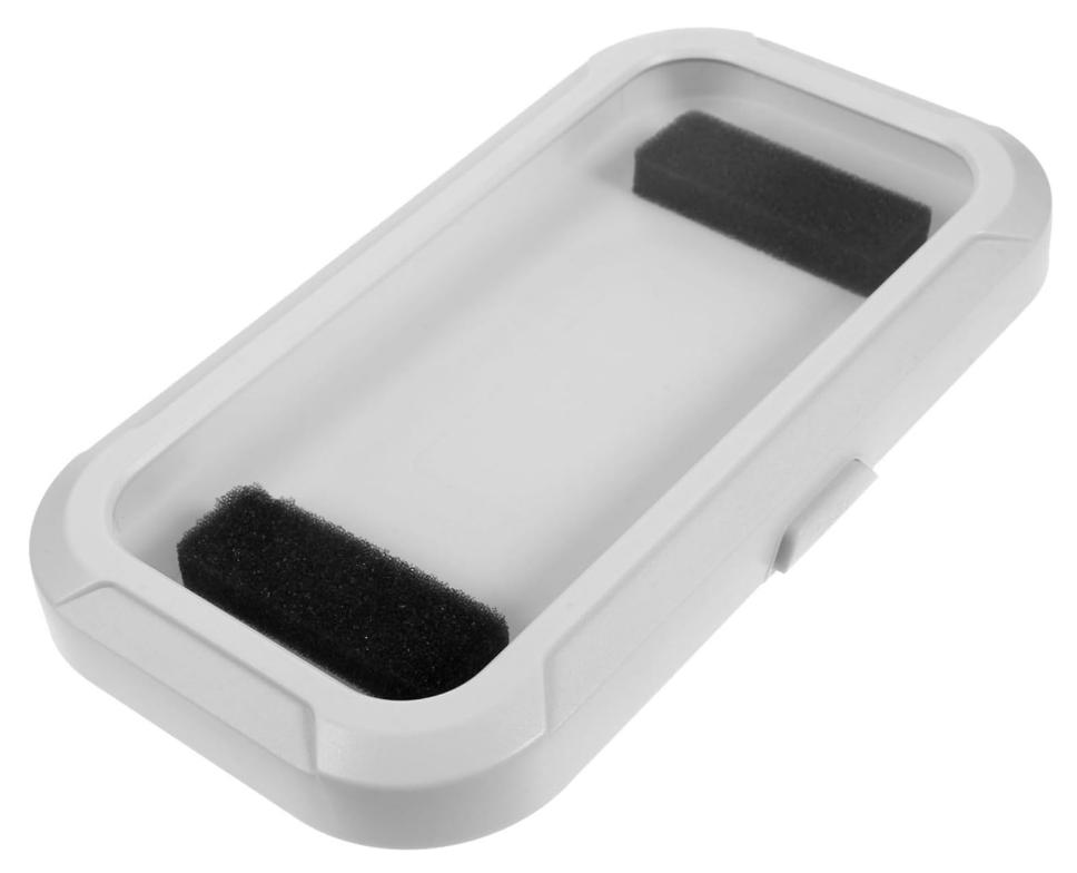 Waterproof Phone Mount for Showers and Bathrooms—360° smooth rotation, anti-fog protective case, responsive full HD touchscreen, comes with 4 tool-free adhesive wall mounts, compatible with 4–7-inch iPhones, Samsung, and other adjustable smartphones