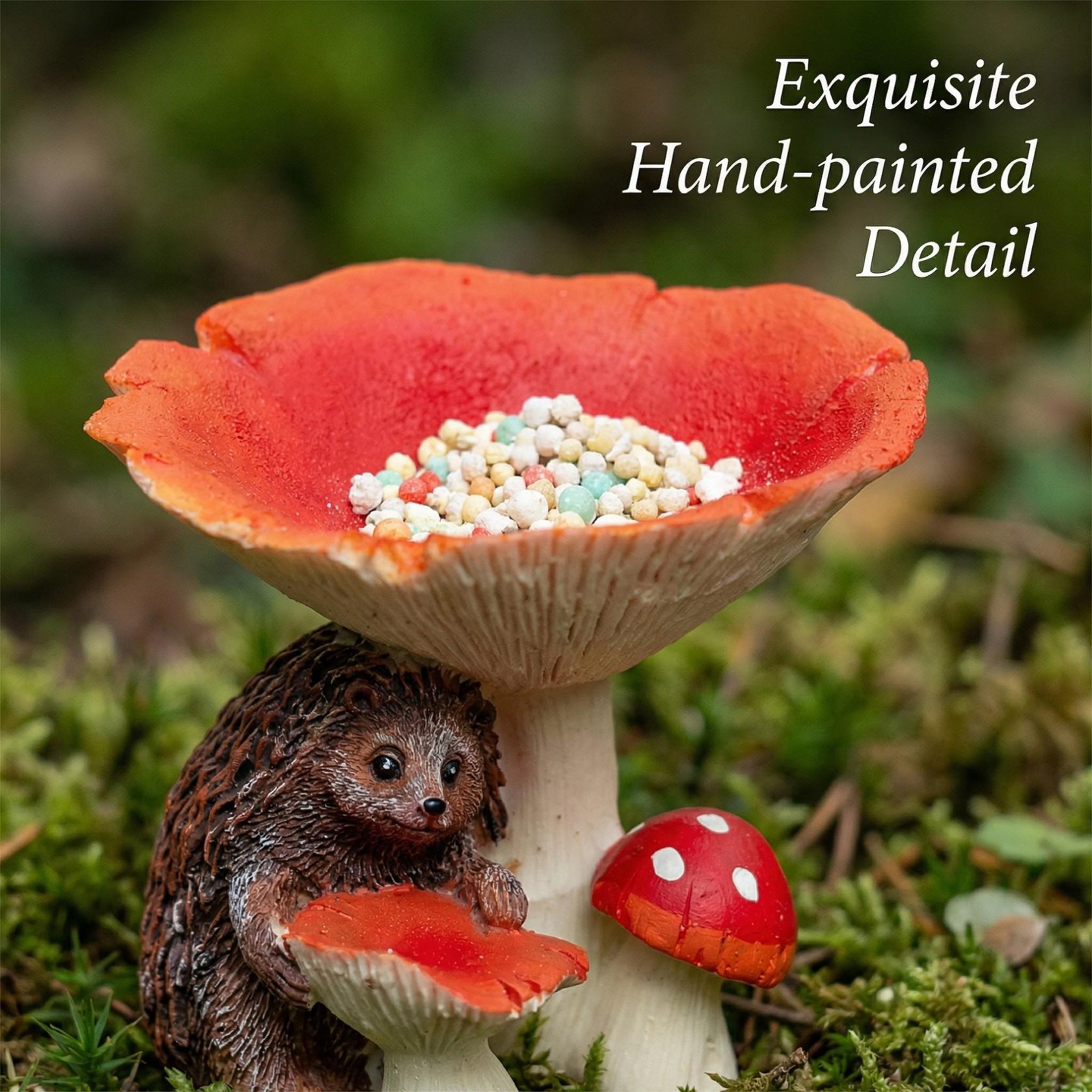 Creative Hummingbird Feeder, Mushroom-Shaped Outdoor Pet Feeder, Ground-Standing Garden Decoration, Ideal for Landscape Enhancement