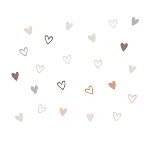 36pcs Boho Heart Wall Decals, Self-Adhesive Love Heart Stickers for Bedroom & Dorm Decor