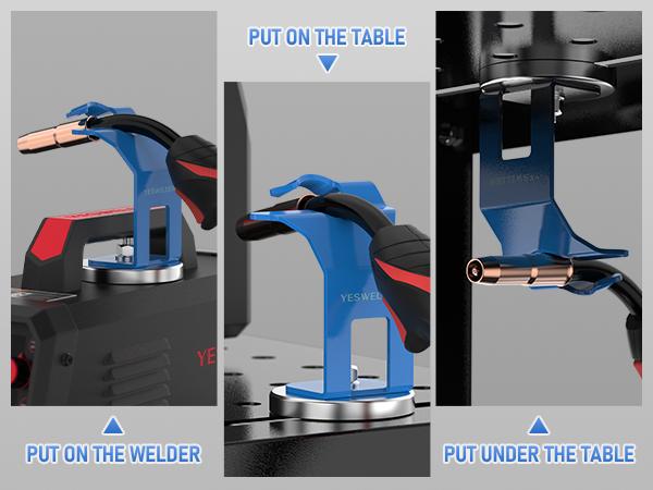 YESWELDER Magnetic Welding Gun Holder (3 Variations) – Separate Stands for MIG, TIG, or Plasma Torch with Strong Magnet Base & Stable Metal Support