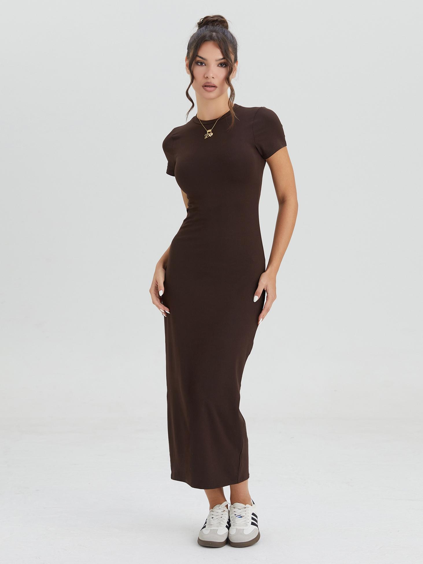 Women's Casual Slim-Fit Summer Dress, Kint Fabric Moderate Thickness, Perfect for Daily Wear & Outdoor Activities, Casual Dresses