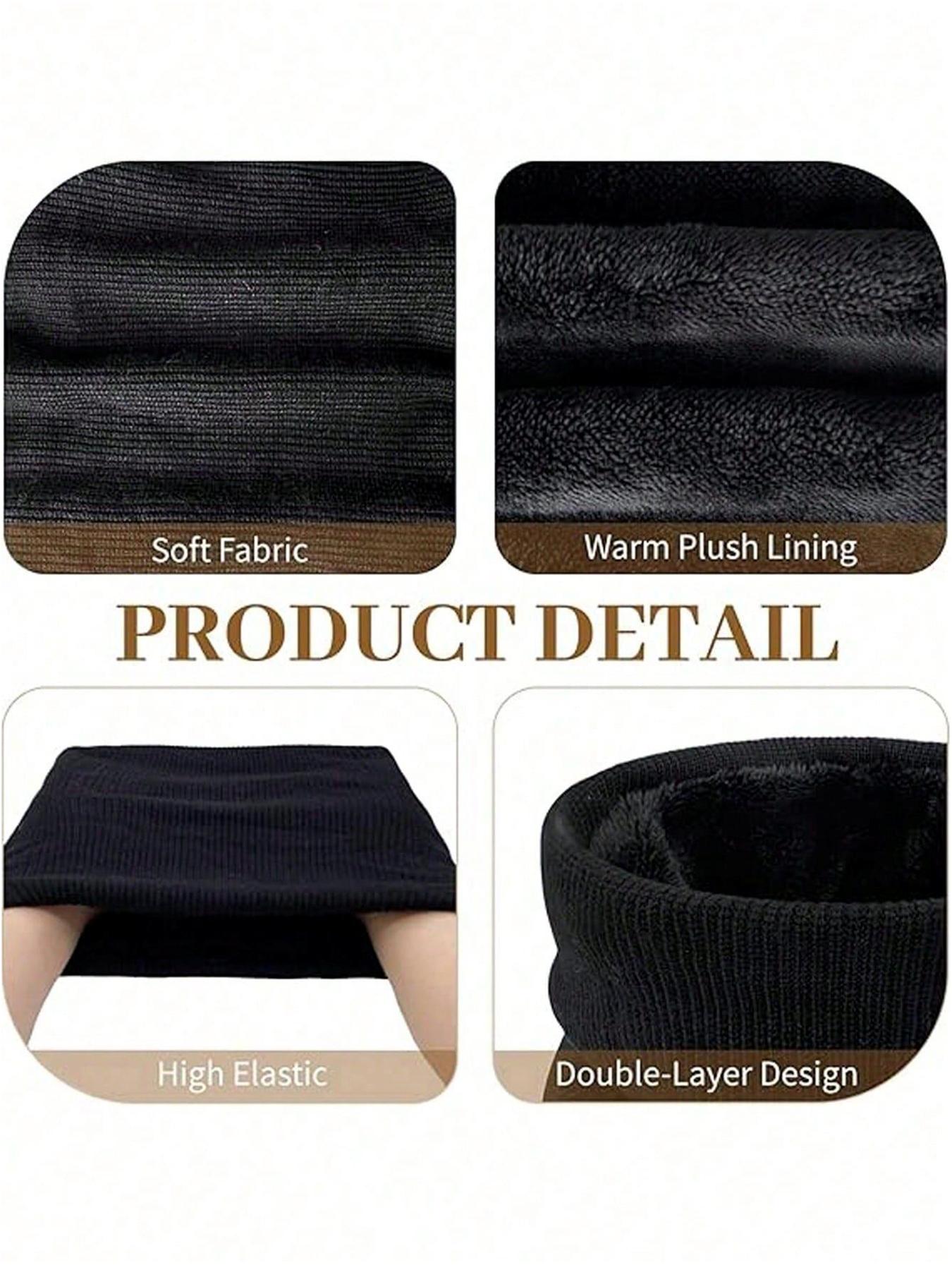 4Pcs-Knit Fleece Face Mask for Fall & Winter Outdoor Use, Multifunctional Neck Gaiter Scarf Windproof Ski Hat Unisex Sports Warmth Thermal Ski Mask