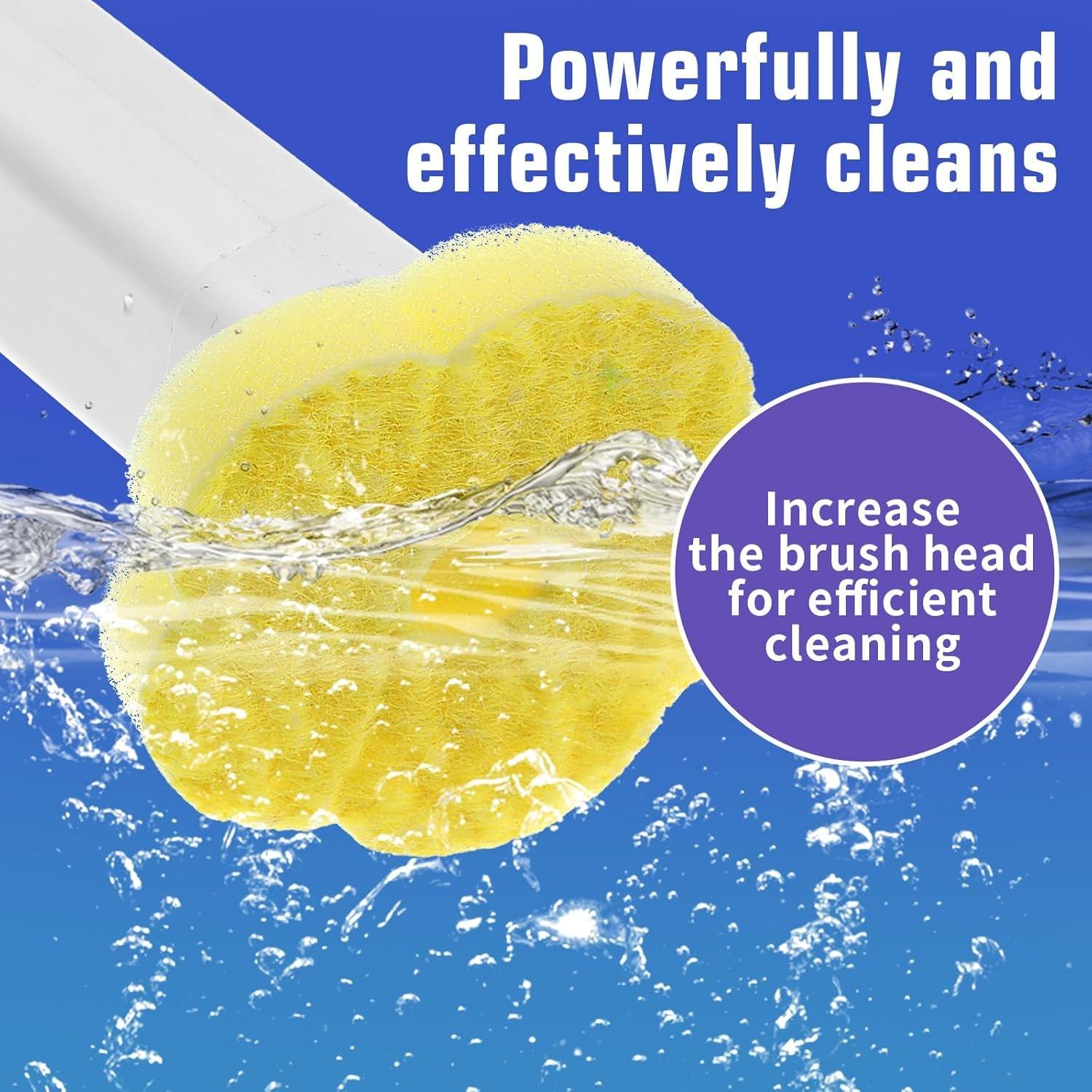 Reusable Toilet Brush Cleaning System, Includes 24 Replacement Heads, Wall-Mounted Wand Set, Bathroom Maintenance Kit