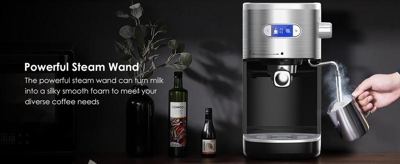 COWSAR Espresso Machine 20 Bar, Semi-Automatic Coffee Maker with Milk Frother Steam Wand, Nespresso Capsule Compatible, 45 oz Removable Water Tank for Cappuccino, Latte, Home,1350W
