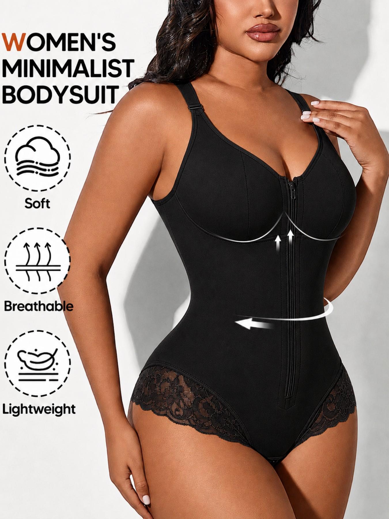 Women's Tight-Fitting Shapewear Bodysuit, Anti-Slip Shapewear, Fajas, Underwear, Compression Body Shapewear, Butt Lifting And Tummy Control Bodysuit, Colombian Shapewear, Adjustable Shoulder Straps And Crotch Zipper Full Body Shaper, Daily,Sport