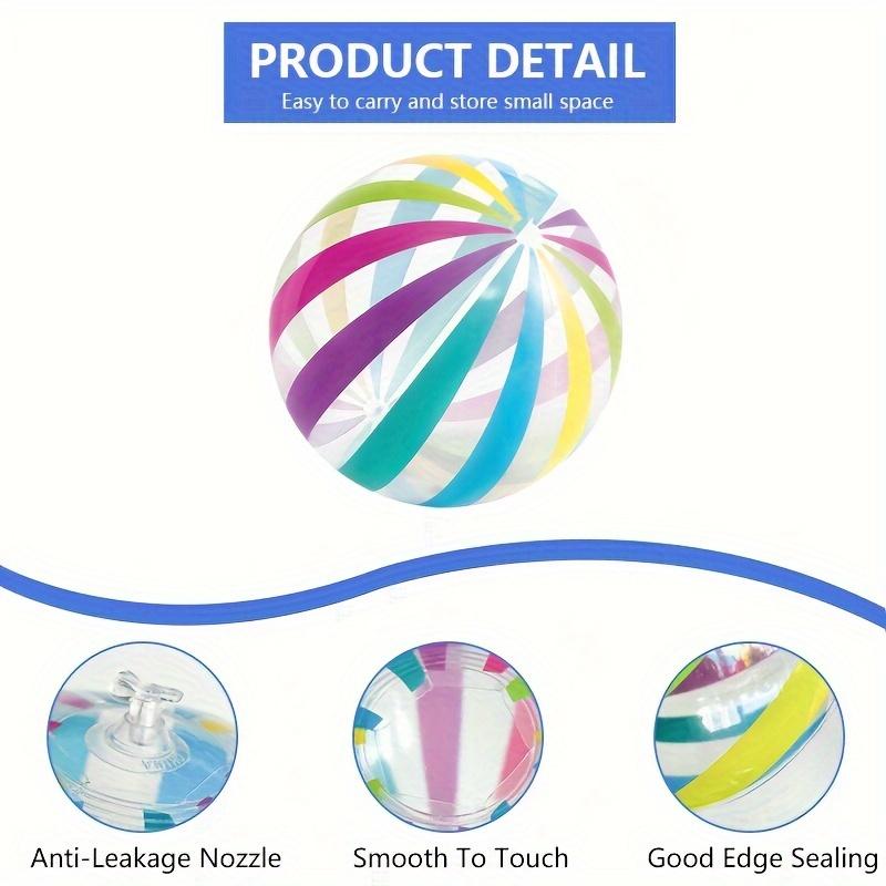 2 packs of colorful striped beach balls, inflatable PVC balls for pool parties and gatherings.