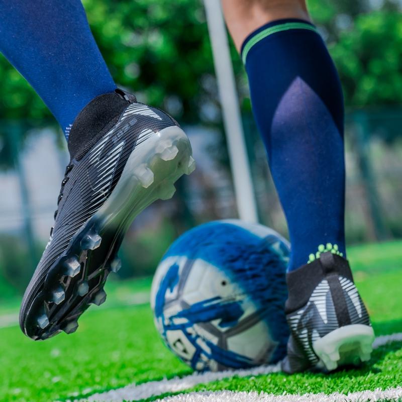 Unisex Professional Ag Football Cleats, Speed Cleats, Outdoor Sports Soccer Boots, Long Studs High Top, Artificial Grass Shoes, Turf Shoes, Lightweight Comfortable