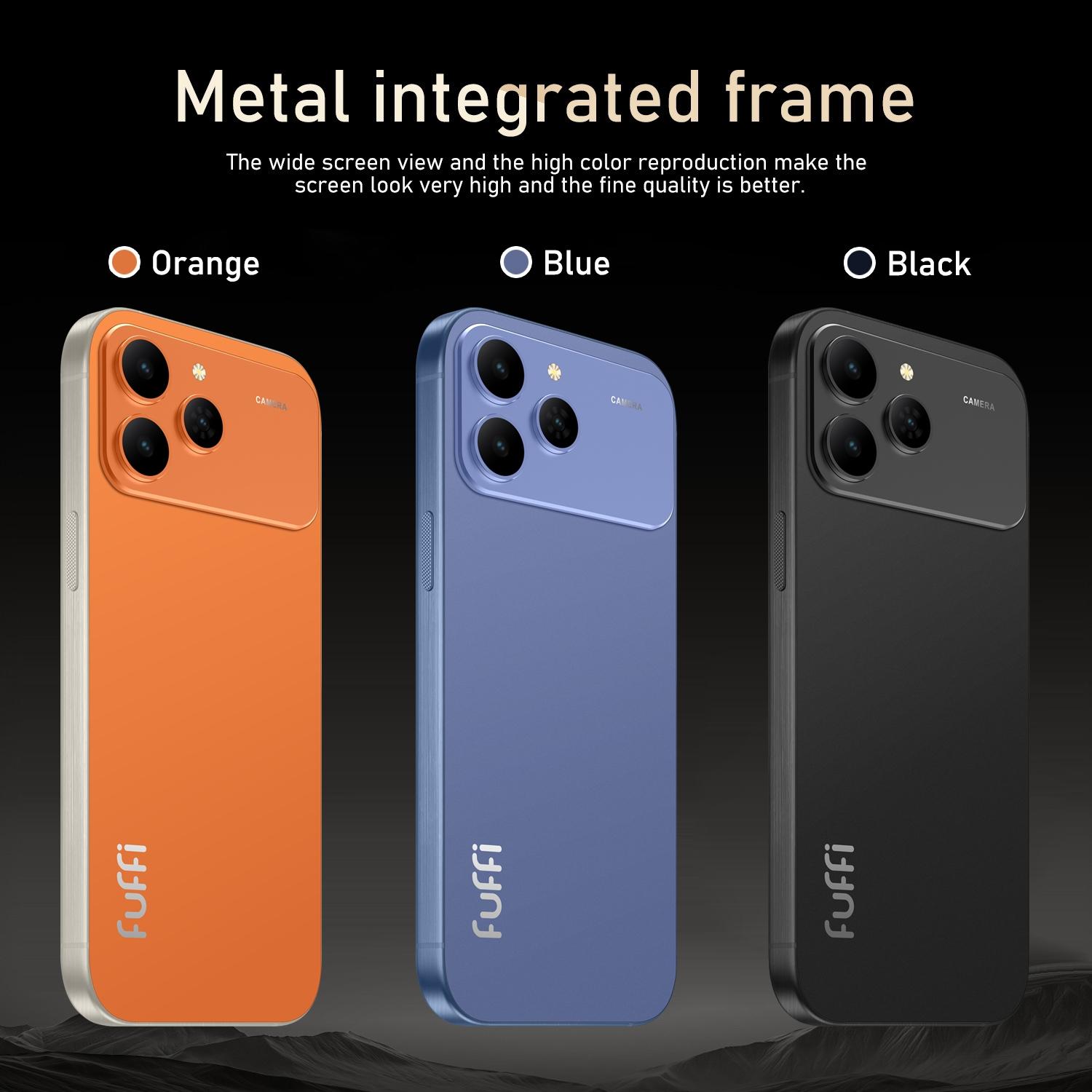FUFFi-M17 Pro Fashion Smartphone, 6.61-Inch Large Screen, 4G Network, 5MP + 16MP High-Definition Camera, Quad Core Android 10.0, 3GB RAM+64GB ROM, 3500mAh Battery, Dual SIM Dual Standby, Cellphone with Metal Frame