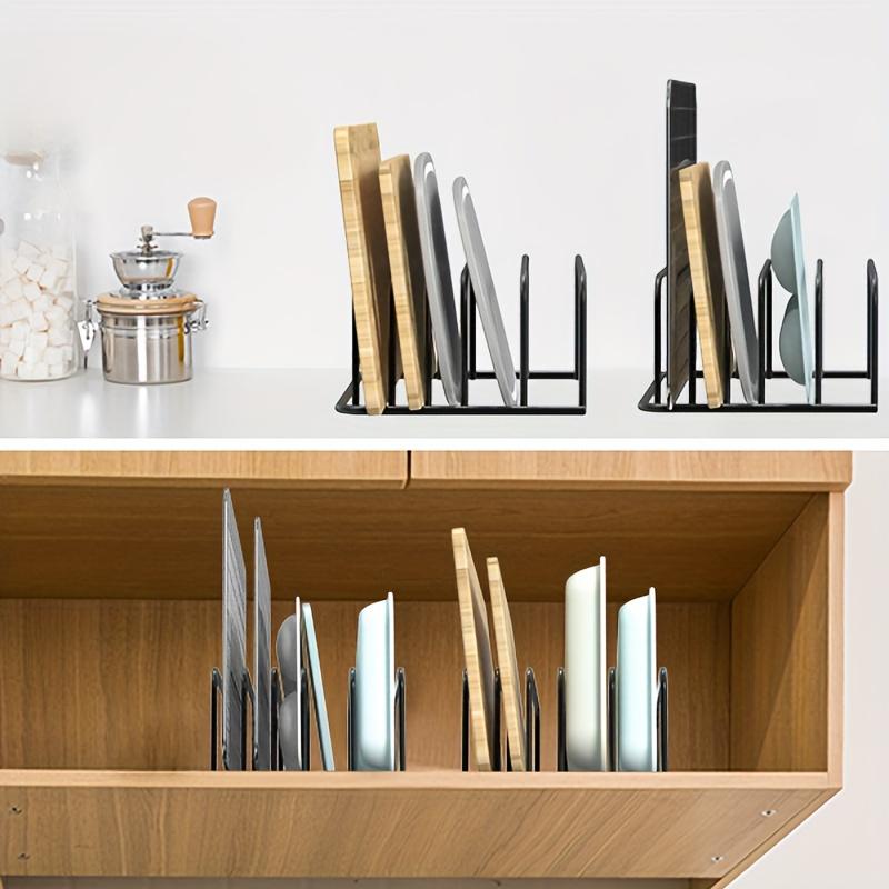 Metal Kitchen Storage Rack, Space Saving Countertop and Cabinet Organizer, Durable Cutting Board Holder, Compact Design for Home and Commercial Use