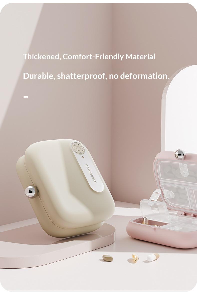 Portable pill box, mini pill box for three meals a day, mini pill container for carrying medication, pills, and health supplements