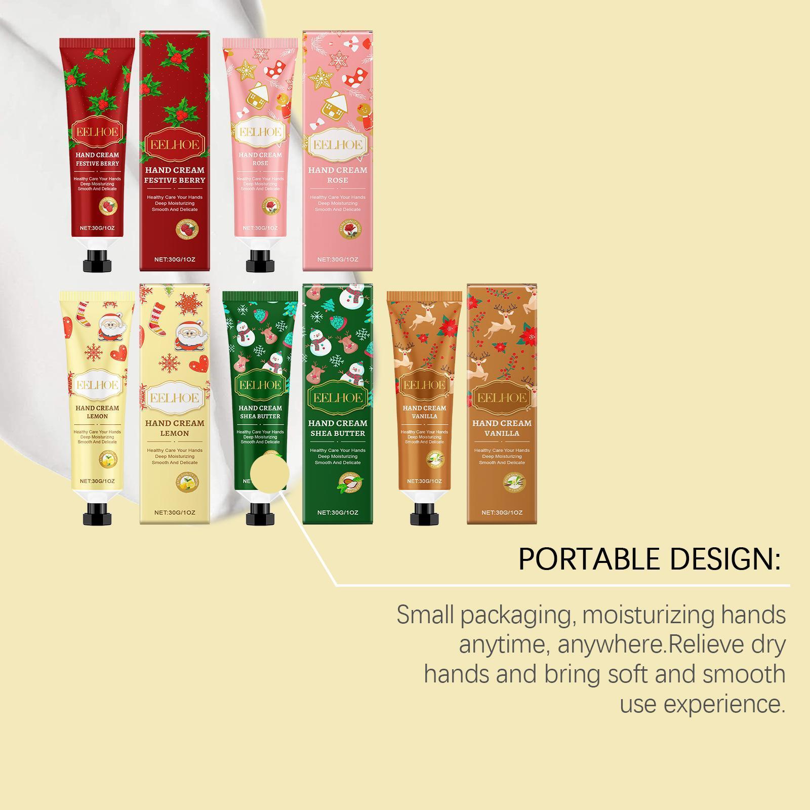 5-Piece Moisturizing Hand Cream Set, Plant Essence Hydrating Lotion for Dry Cracked Hands, Non-Greasy Travel Size Gift for Women & Men