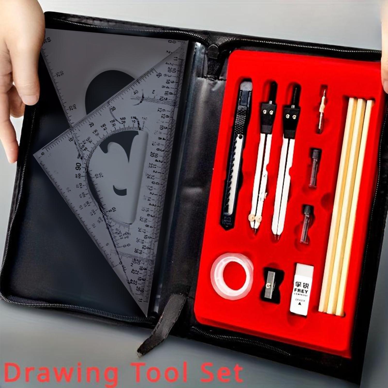 Professional Drawing & Drafting Tool Set, Precision Geometry & CAD Tools Suitable for Students and Engineers, Versatile Measuring Instrument Kit for Educational & Architectural Drafting