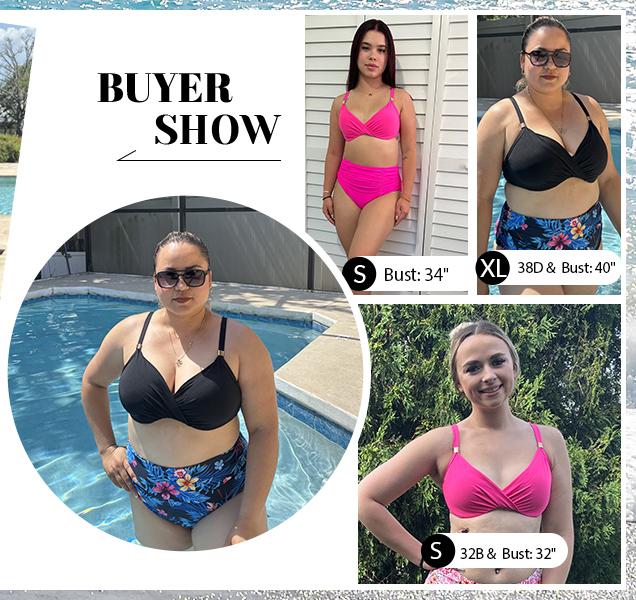 Aqua Eve Women Underwire Bikini Top - Push Up Swimsuit Top Padded Bra Bathing Suit