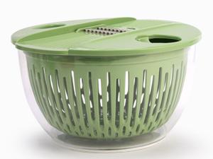 Salad Spinner +Chopper Combo –Includes Colander & Pasta Strainer– 5-in-1 Kitchen Must-Have (Springtok Green) Vegetable Cutting Slicer Utensils Fruit Spinach Drainer handheld cheese grater