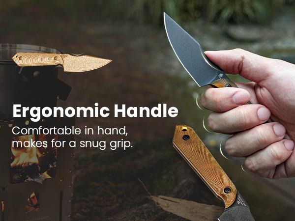 Kizer EDC Harpoon Mini 3V PEI 1040S5 - Redesigned PEI Handle with Ripple Texture Grip & Kydex Sheath for Everyday Carry