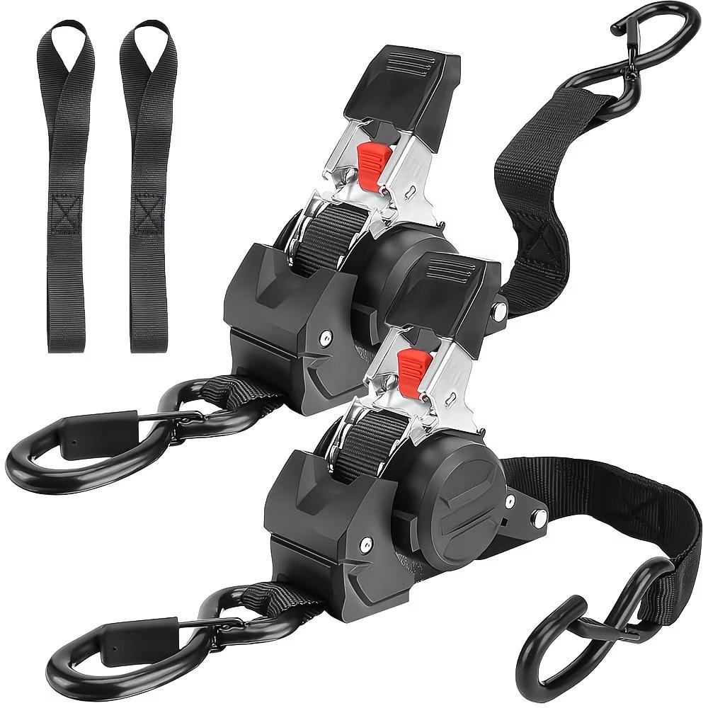 Automatic Retractable Ratchet Strap, Speed Control Hook Lock Buckle, Storage Bag for Cargo Fixing, Motorcycle Transport, Christmas Gift