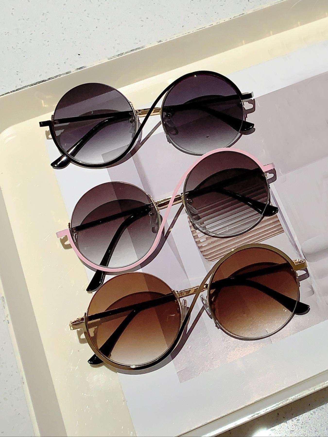 Women's Fashion Round Frame Glasses, Stylish New Design Eyewear for Parties & Daily Use, Elegant Simple Decorative Frames, Trendy Casual Frames, Round Frame Eyeglasses