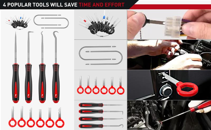 Nilight Trim Removal Tool 88Pcs, Auto Push Pin Bumper Retainer Clip Set Fastener Terminal Remover Tool Adhesive Cable Clips Kit Car Panel Radio Removal Auto Clip Pliers Automotive Toolkit dealsforyoudays