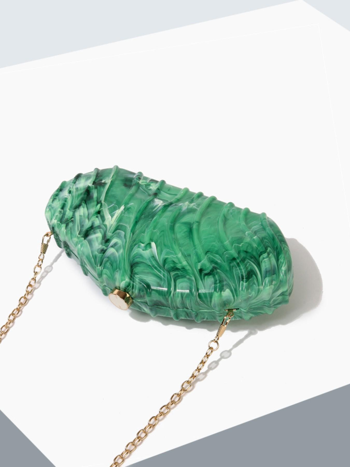 Fashionable Metal Handbag, Embossed Design Evening Clutch, Elegant Chain Shoulder Bag, Perfect for Parties, Stylish and Unique