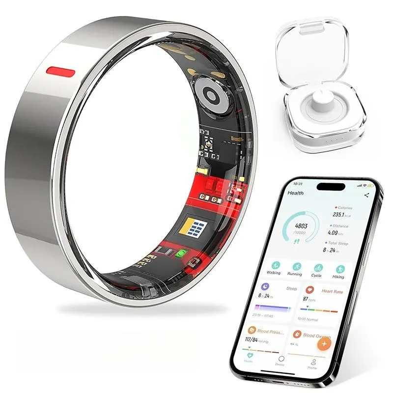 Titanium Smart Wearable Ring, Bluetooth Accessory Ring, IP68 Waterproof Lightweight Daily Wear Ring, Gift for Men Women reminder call