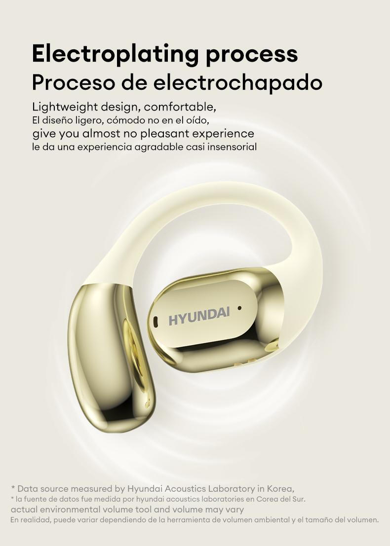 HYUNDAI Space-Y3PRO OWS High-Fidelity Robust Bass Audio Headphones, Ultra-Comfort Ergonomic Open Ear Headsets, Waterproof Sports Earbuds for Running Fitness