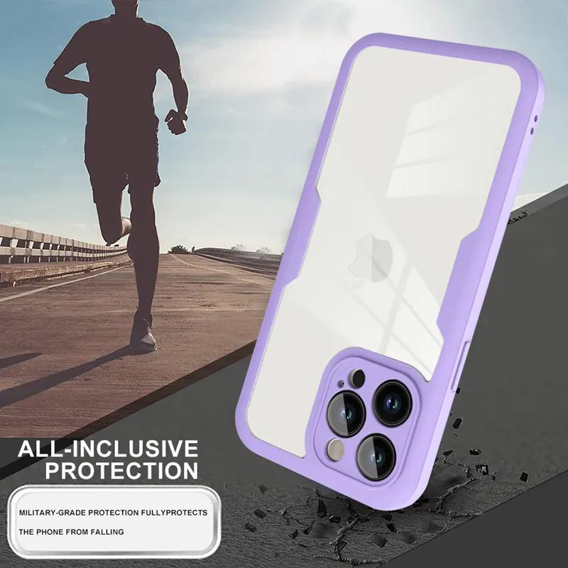 360 Full Body Front+Back Clear Case For iPhone 16 15 14 13 11 12 Pro Max Silicone  Shockproof Cover