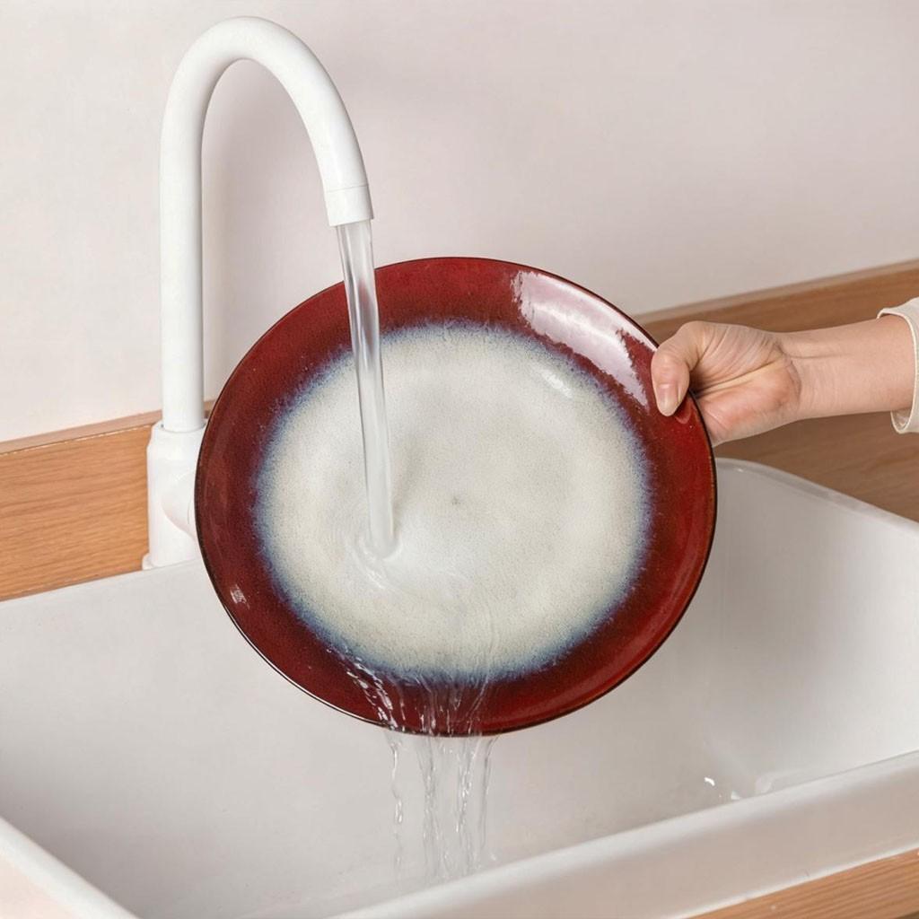 4/8-piece ceramic dinnerware set, Western style, suitable for 1-2 people, kiln-fired ceramic, ink-red, includes steak plate, salad bowl, cup, microwave-safe, machine-washable