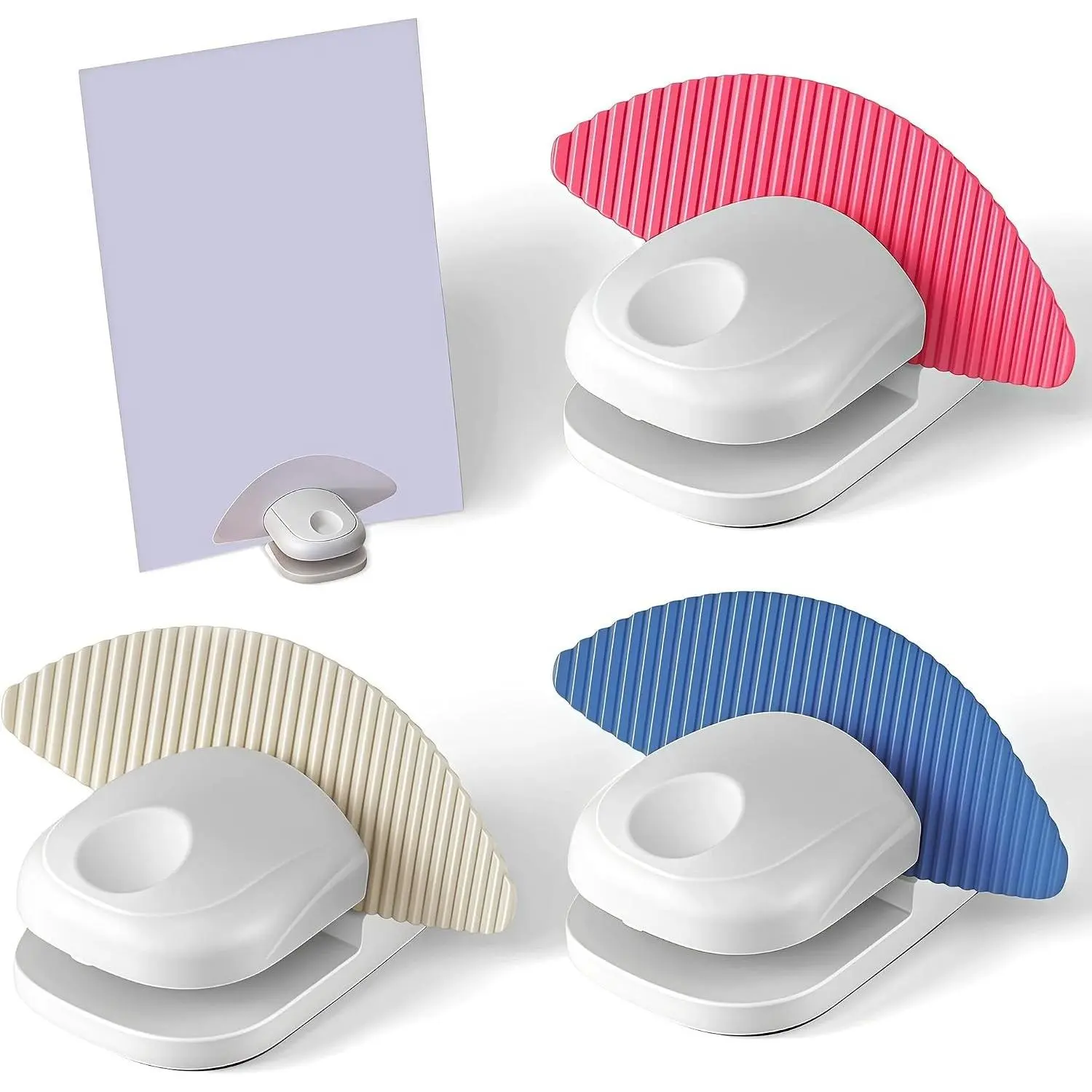 3 Pcs Paper Holder Stand for Typing – Non-Slip Desktop Document Holder with Anti-Slip Pads, Foldable Portable Copy Stand for A4 Paper, Office Reading & Writing (White, Blue, Red)