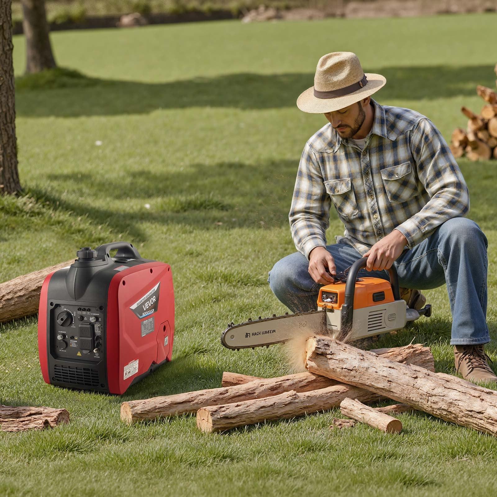 VEVOR 2900W Peak Watt Quiet Gas-Powered Inverter Generator (48.5 lbs), Compact Lightweight Construction for Camping/Emergency/Construction Use, AC Power Supply, CO Sensor, Long Run Time VEVOR 2900W Peak Watt Quiet Gas-Powered Inverter Generator (48.5 lbs), Compact Lightweight Construction for Camping/Emergency/Construction Use, AC Power Supply, CO Sensor, Long Run Time