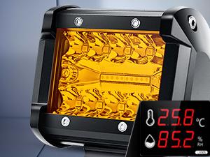 Nilight 2PC 4Inch Amber Led Pods Triple Row 60W Flood Spot Combo Driving Fog Lights with 16AWG Wiring Harness-2 Leads Truck Vehicle