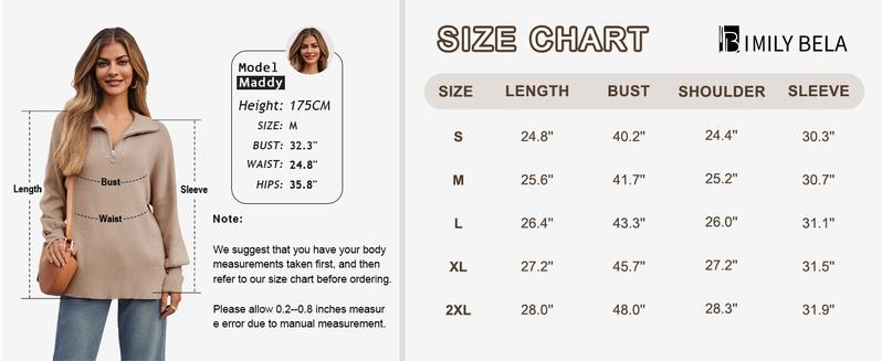 Saodimallsu Womens Tunic Sweater Fall Long Sleeve 1/4 Zip Pullover Sweaters Oversized Slouchy Ribbed Knit Sweatshirt with Slit