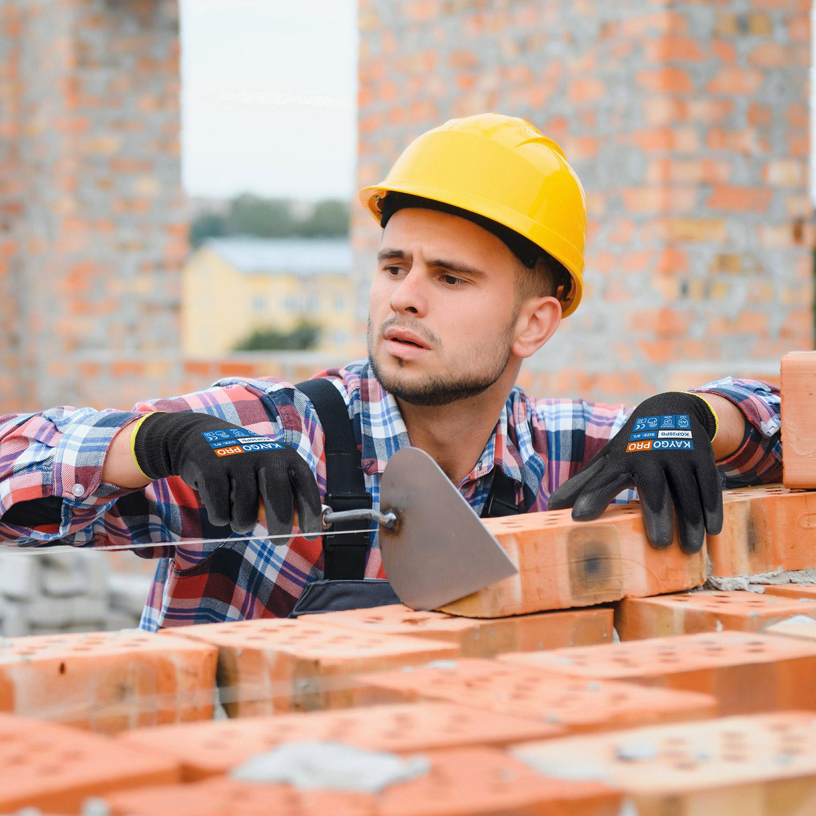 Outdoor Activity Gloves. KAYGO Safety Work Gloves PU Coated for Men and Women- KG11PB,12 Pairs,Seamless Knit Glove with Two Fingers Touchscreen,Ideal for General Duty Work (Large,Black) Outdoor Activity Gloves. KAYGO Safety Work Gloves PU Coated for Men and Women- KG11PB,12 Pairs,Seamless Knit Glove with Two Fingers Touchscreen,Ideal for General Duty Work (Large,Black)