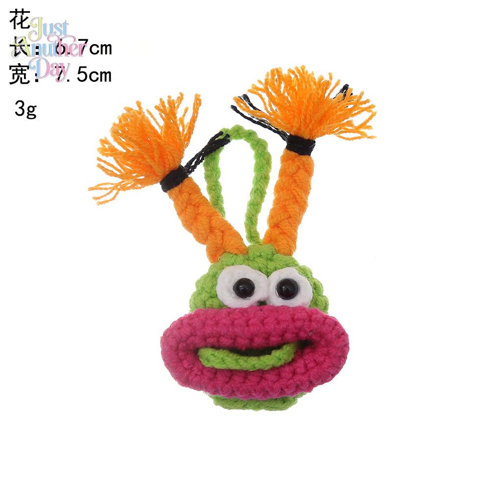 3PCS Funny Ugly Cute Sausage Mouth Keychains, Handmade Crochet Pendant Charms, Unique Car & Bag Accessories, Quirky Small Gift for Friends & Family