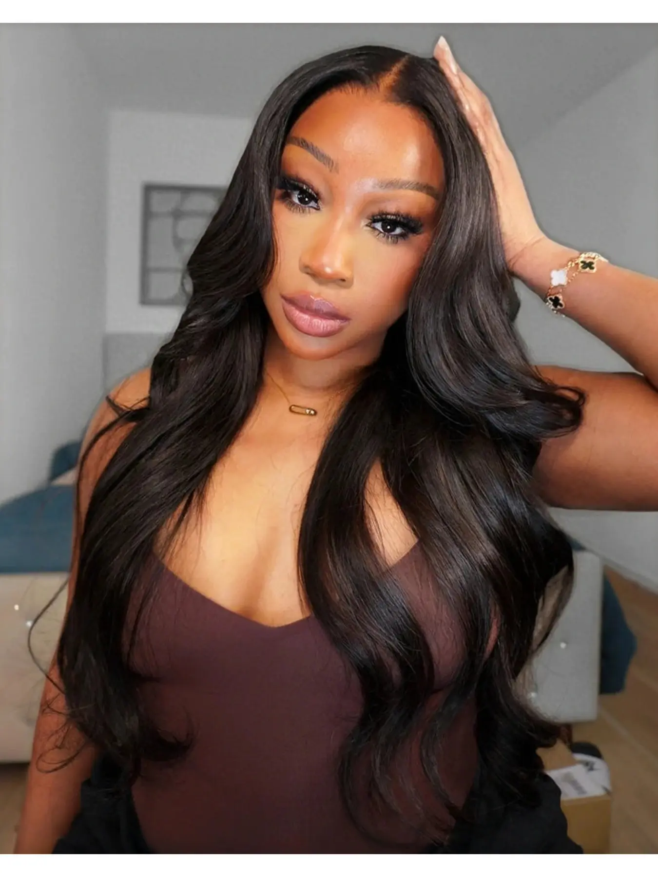 5x5 HD Lace Closure Body Wave Premium Human Hair Wig 16–34 Inch 180 Density Pre Plucked Natural Hairline Glueless Wig Soft Full Volume Natural Looking Hair
