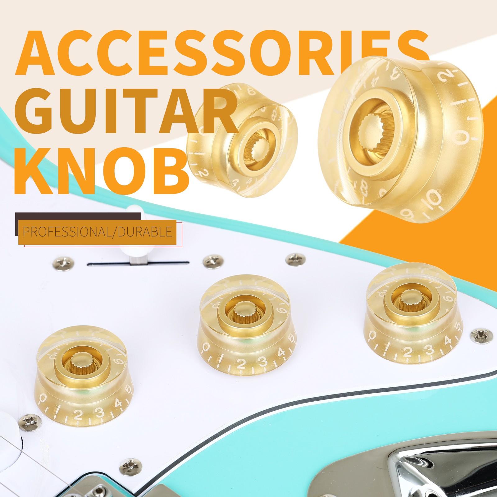 Irin Electric Guitar Volume Knob, Transparent Sound Control, Smooth Surface, Clear Markings, PVC Bag Packaging