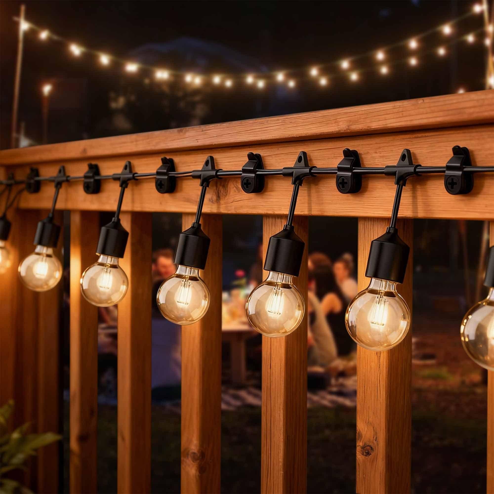 Easy Install Screw-In String Light Hangers, LED Light Clips Hooks, Outdoor Patio Fairy Lights, Christmas & Halloween Decor