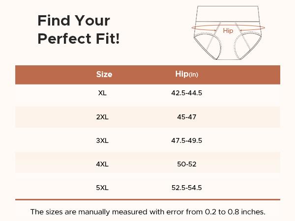 INNERSY Women's Plus Size Mid Waisted Bamboo Viscose Heavy Flow Period Panties 3-Pack