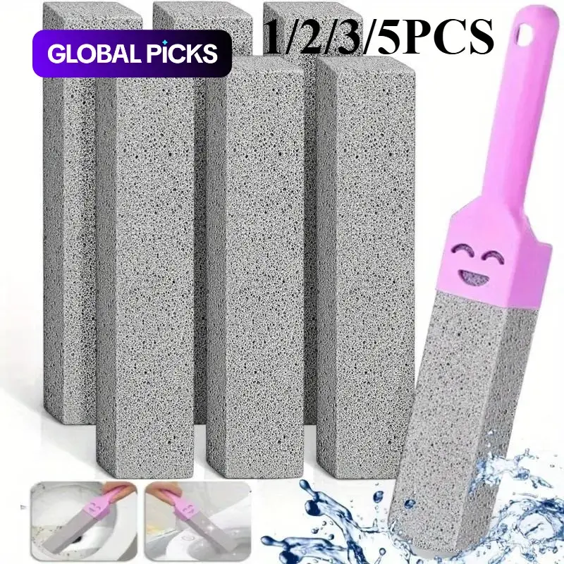 1/2/3/5 Piece Pumice Stone Cleaning Brush, Toilet Scale Remover, Bathroom Tile Sink Cleaner, Home Washing Tool, Household Essentials