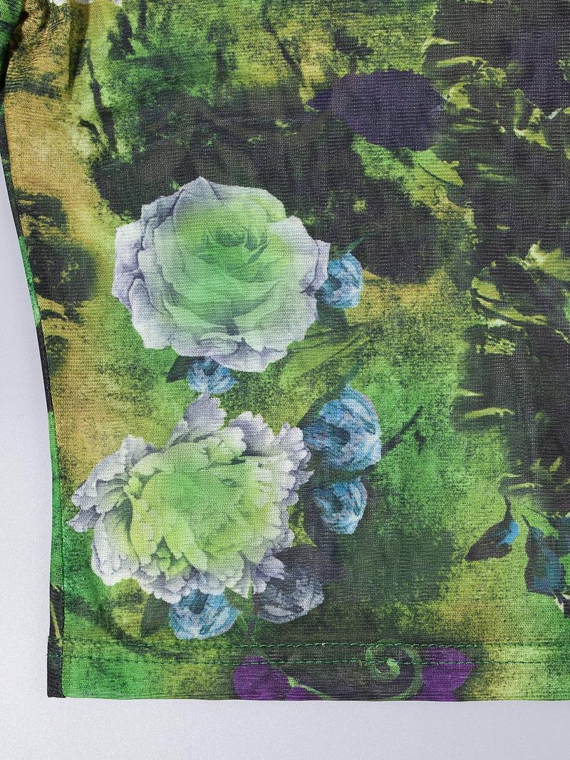 Women's Floral Print One-piece Overalls Skinny Jumpsuit, Casual Comfy Long Sleeve Bodysuit for Summer, Women's Clothes for Daily Wear