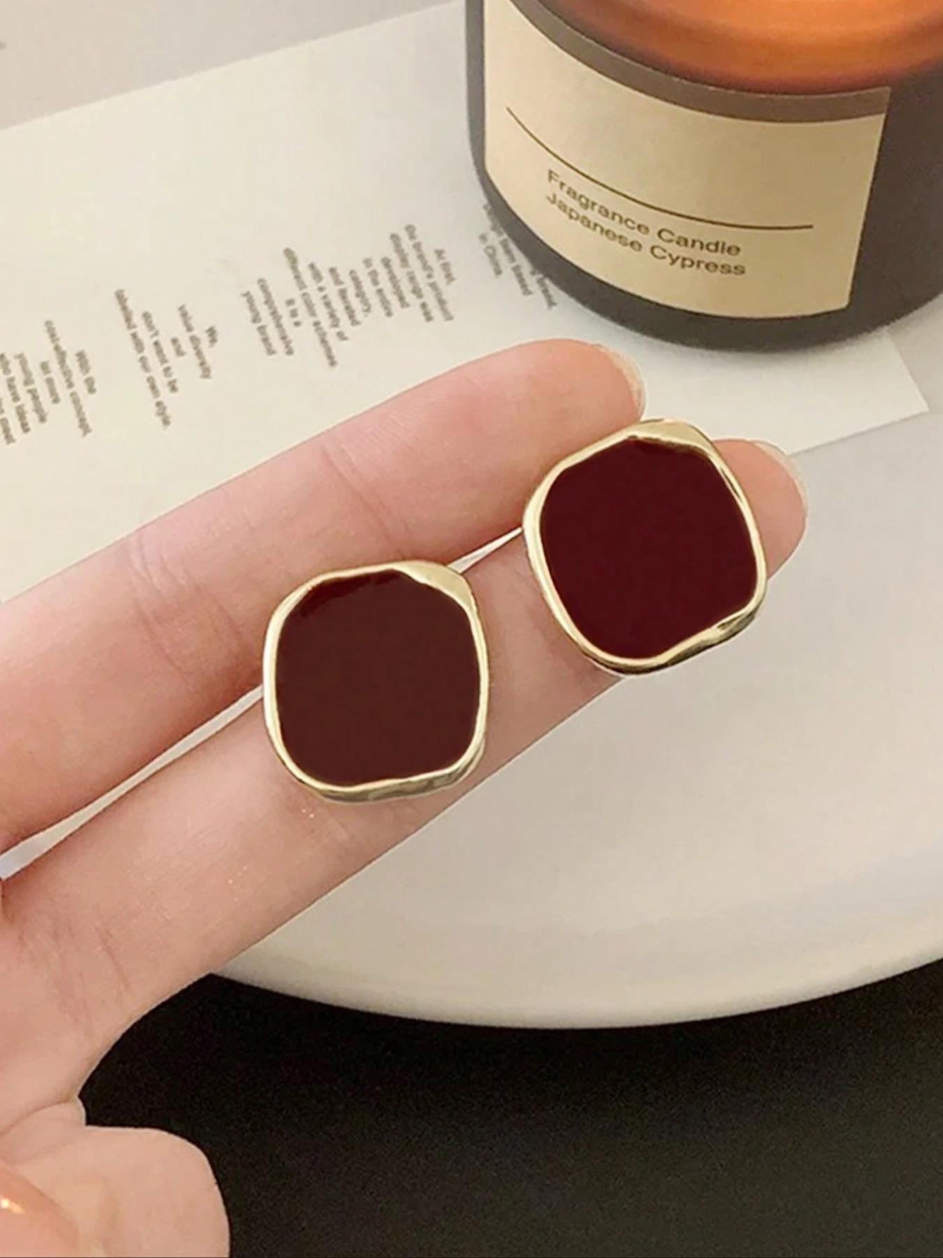 Metallic Square Drip Earrings, Bold Statement Jewelry, Perfect for Daily Wear, Unique Fashion Accessory, Trendy Ear Cuffs