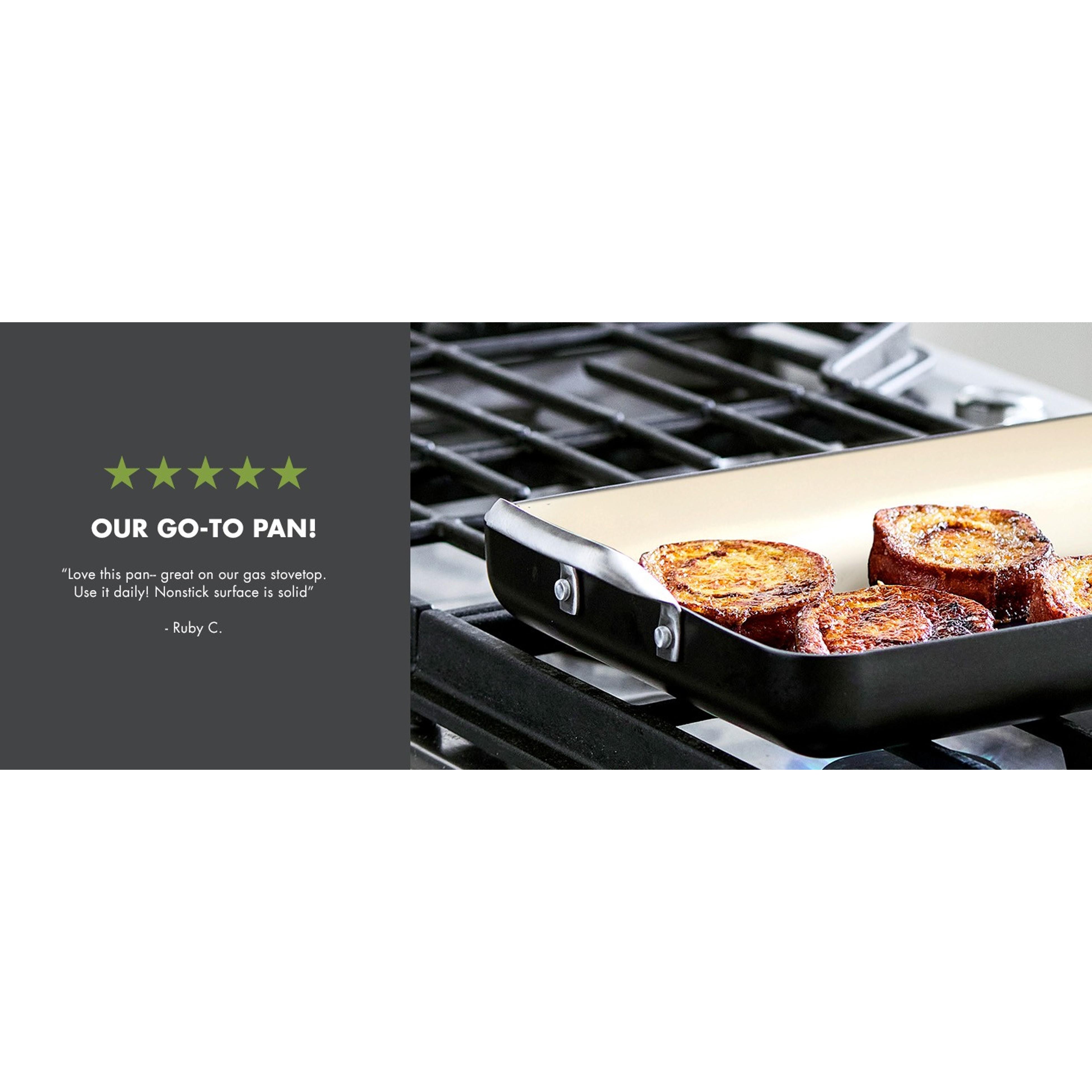 GreenPan Thick Rectangular 18in x 11in Double Burner Hard-Anodized Aluminium Griddle Cookware, Healthy Ceramic Nonstick PFAS-Free, Stainless Steel Handles, Stovetop Cook Use, Dishwasher-Oven-Broiler Safe, Black GreenPan Thick Rectangular 18in x 11in Double Burner Hard-Anodized Aluminium Griddle Cookware, Healthy Ceramic Nonstick PFAS-Free, Stainless Steel Handles, Stovetop Cook Use, Dishwasher-Oven-Broiler Safe, Black