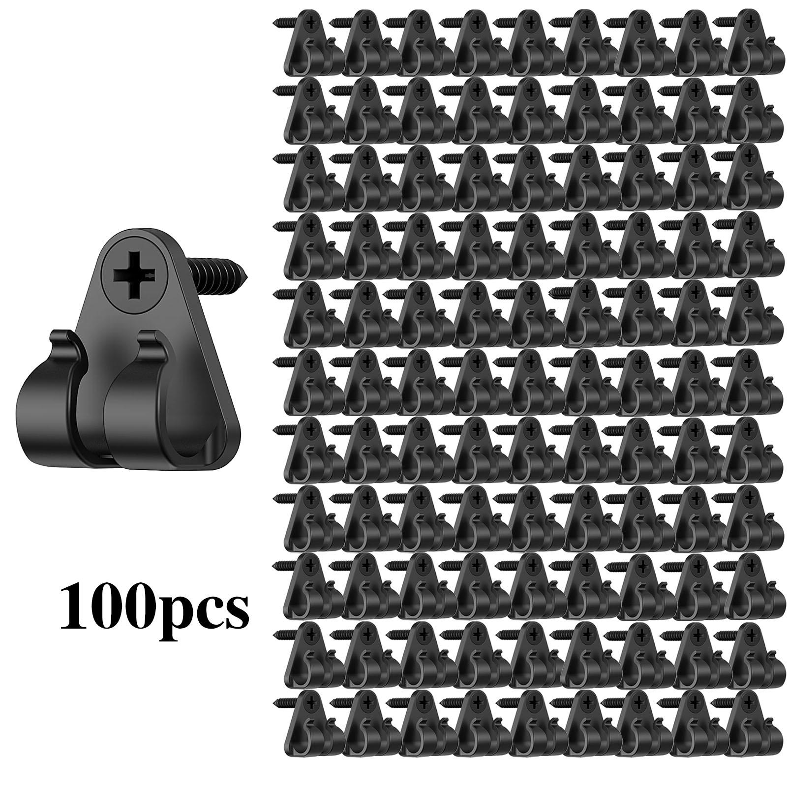 Screw-In String Light Hooks, Double Clips for Outdoor Patio, Weatherproof Fairy Light Hangers, Christmas Halloween Decor