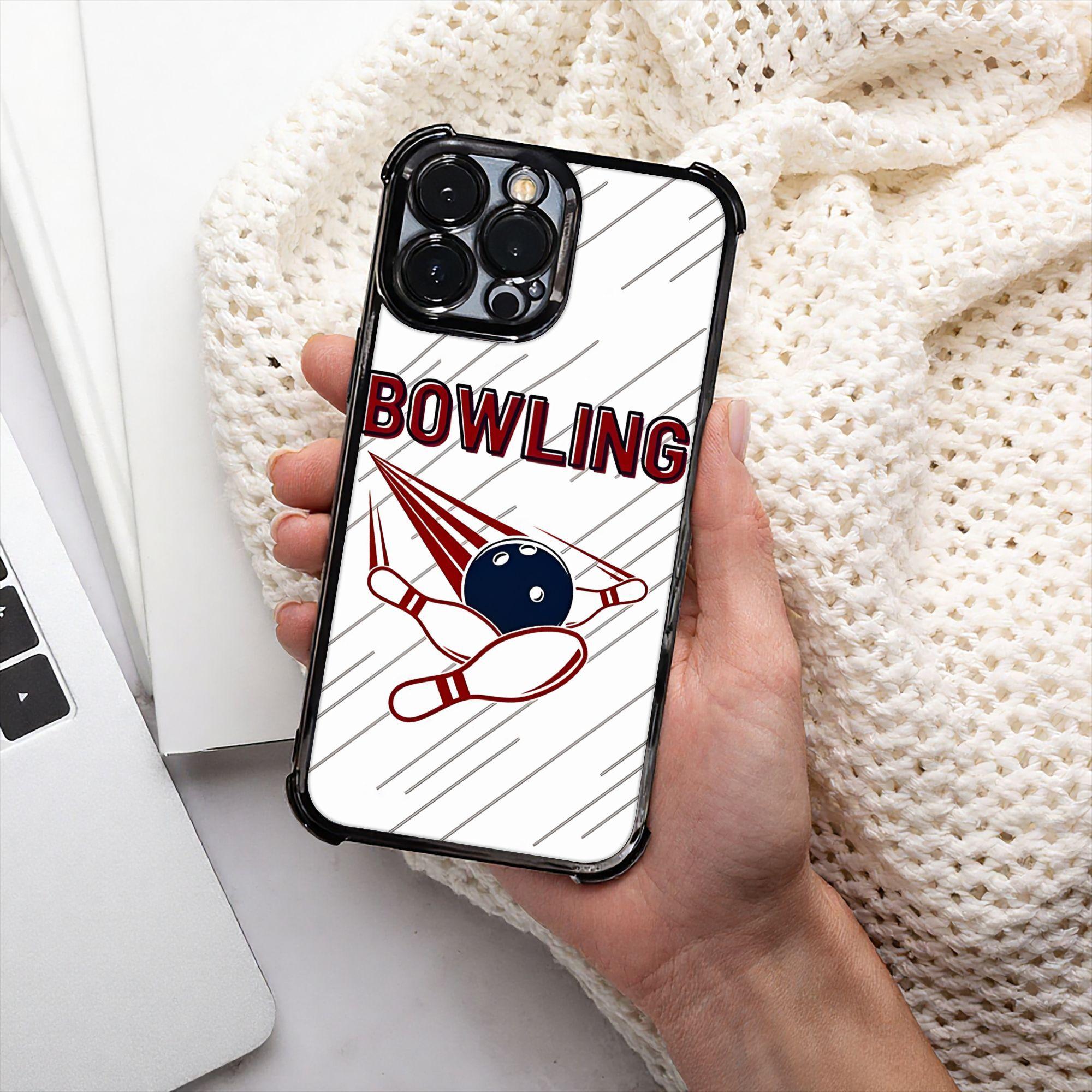 Phone Case: 1 PC Bowling Phone Case Bowling Lover Electroplating Process Protective Cover with Reinforced Cushioning And Collision Prevention Suitable for iPhone Various Models17 16 15 14 13 Pro Max Cover