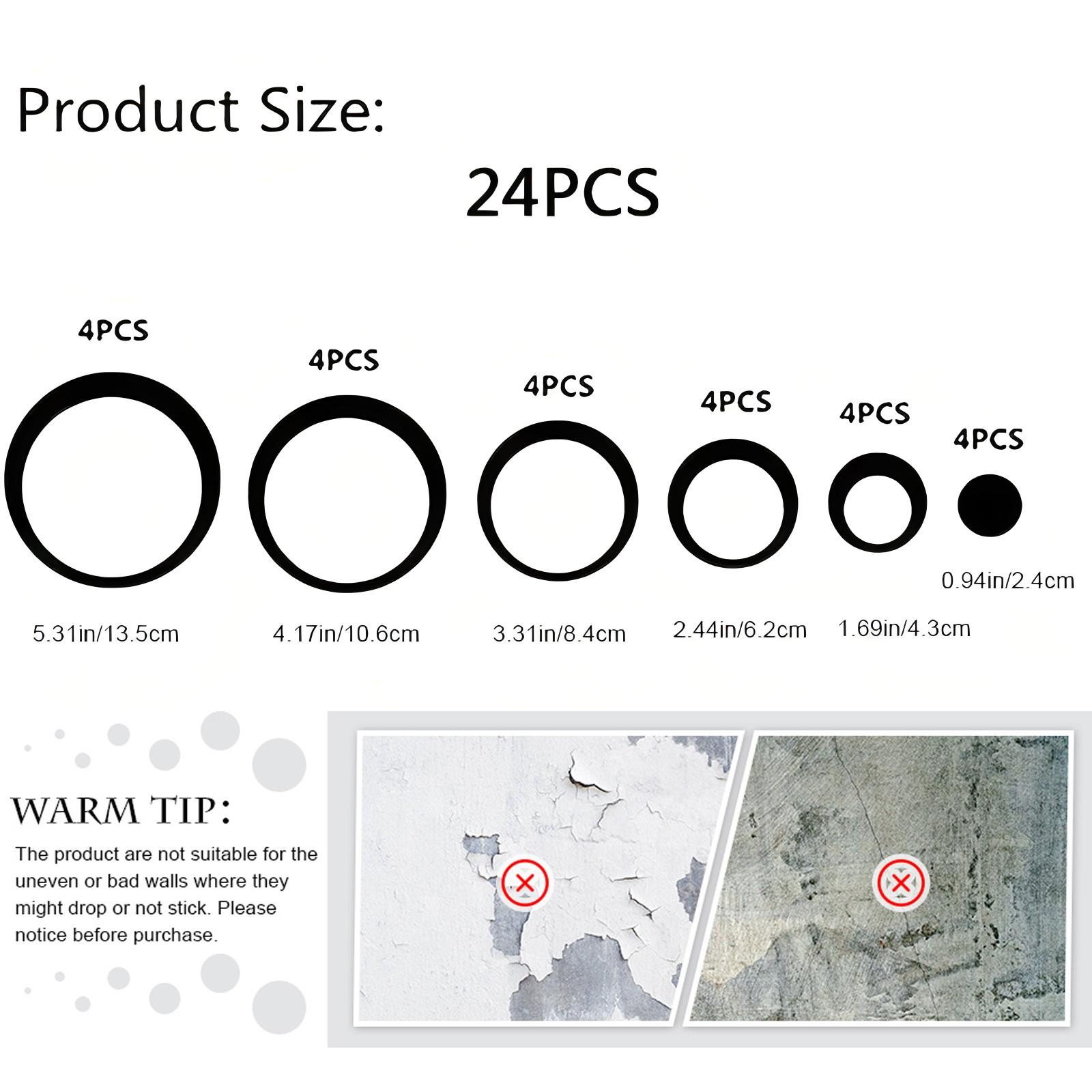 24-Piece Acrylic Circle Mirror Wall Stickers, Self-Adhesive Removable Dot Mirrors, Living Room Bedroom Decor, Easy to Install