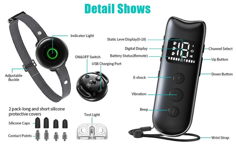 Dog Training Collar - Dog Bark Deterrent Device Stops Bad Behavior - No need yell or swat, Just point to a dog, Hit the button - Long-range ultrasonic