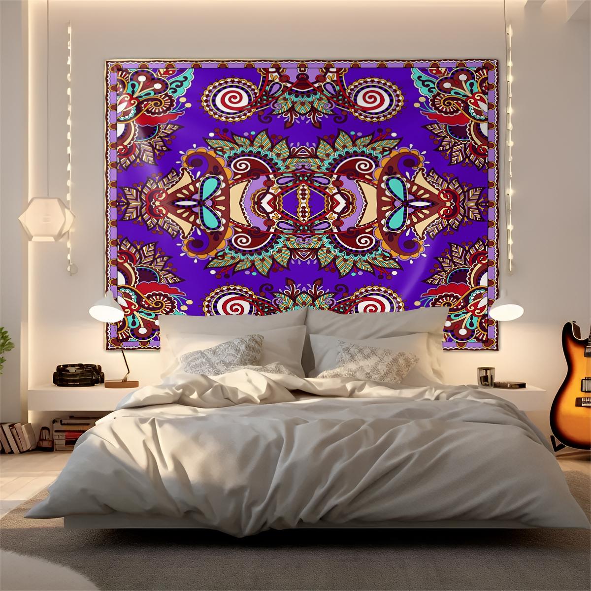 1Pcs Boho Paisley Printed Tapestry, Vintage Ethnic Style Wall Hanging, Soft Durable Decorative Tapestries, Vibrant Digital Print Art Tapestrys, Ideal for Living Room, Bedroom, Dorm, Studio, Home Wall Decor