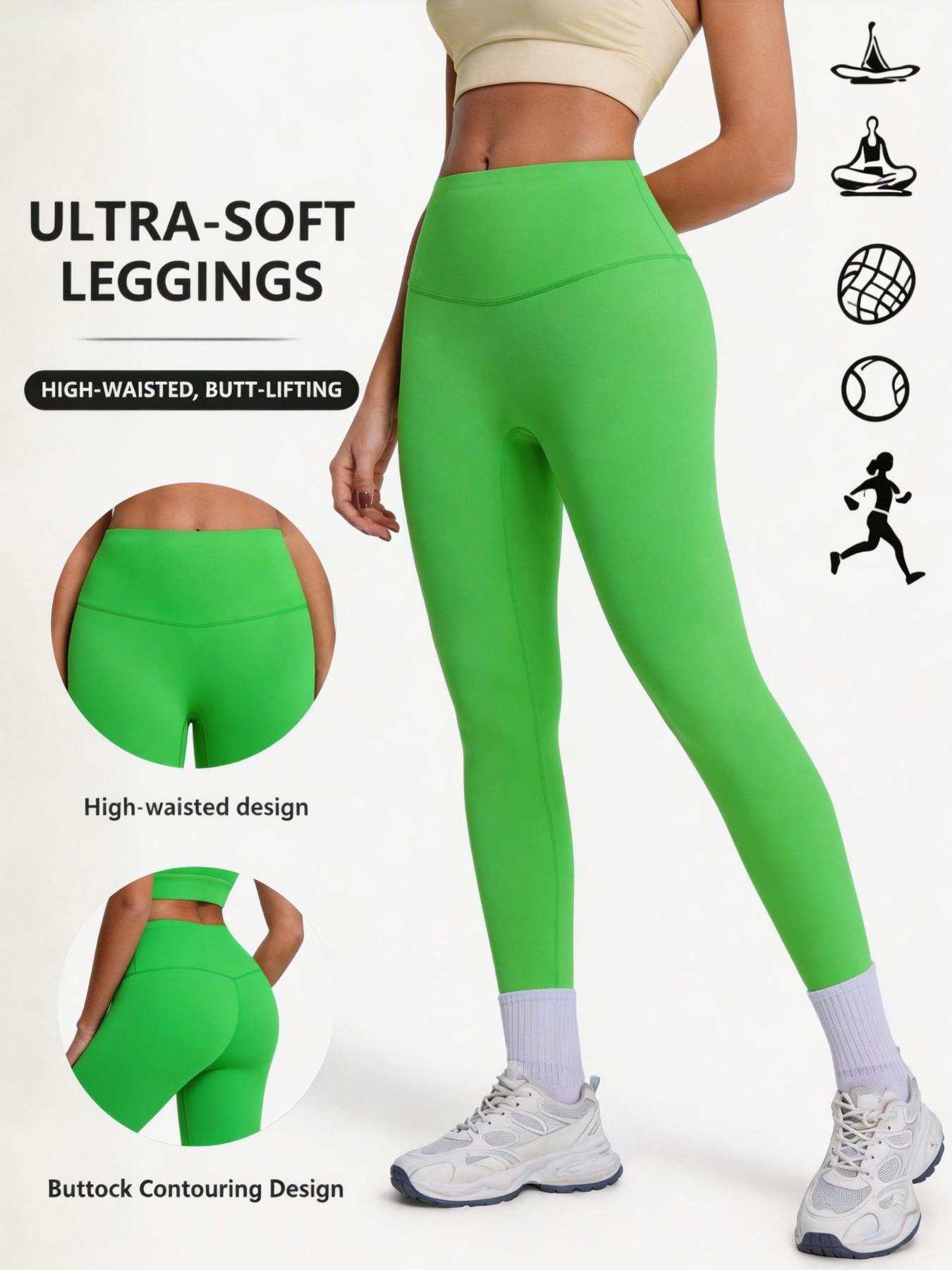 Women's High-Waist Yoga Pants, Cloud-Like Soft Tummy Control Workout Leggings, Anti-See-Through Butt Lifting Sports Long Pants, Gym Running