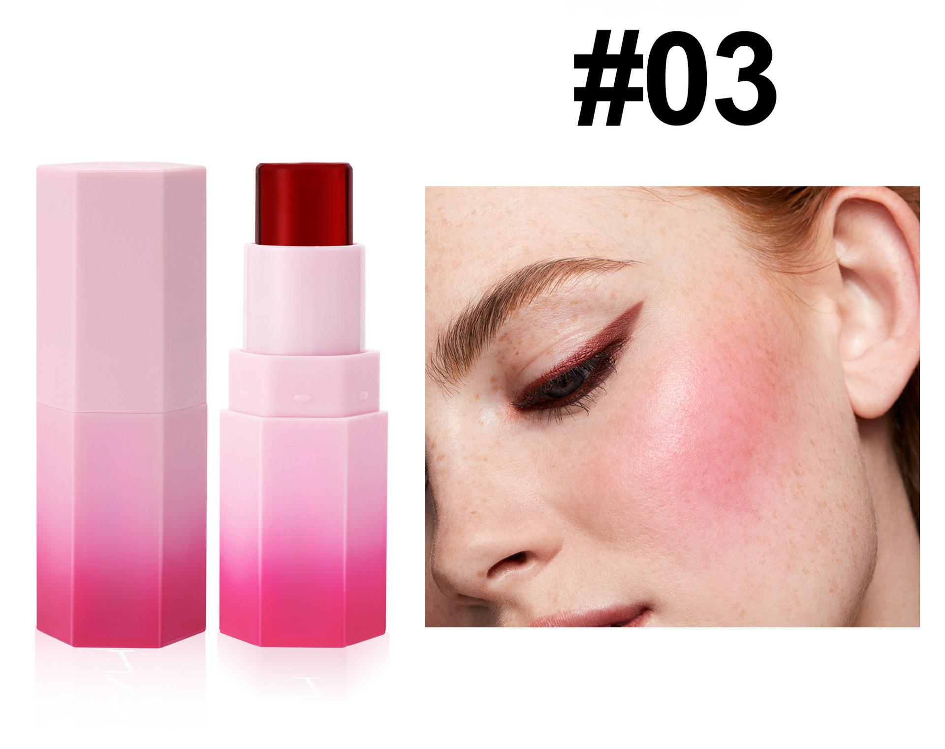Temperature Changing Jelly Blush Stick, Multi-use Matte Cream Blush for Blush, Highlight & Contour